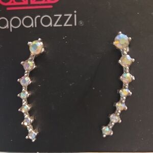 Paparazzi Silver Earrings with Modern Elegance
